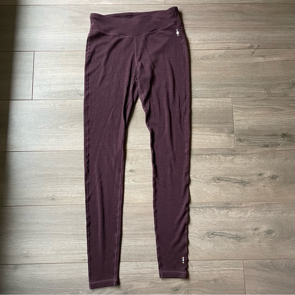 Smartwool Women's Thermal Merino Base Layer Bottom In Black Cherry Heather - Picture 4 of 11